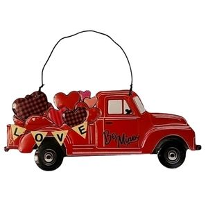 NEW Metal "Be Mine" ❤️ Valentine Truckload of Hearts Home Decor